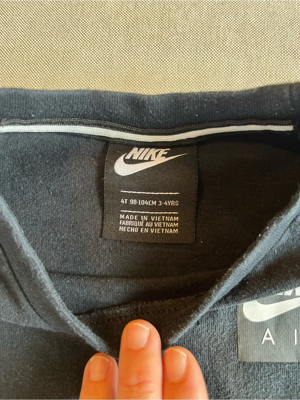 Nike Kids Black and Gray Long Sleeve Top with Gray Shorts Matching Set - Picture 2 of 3